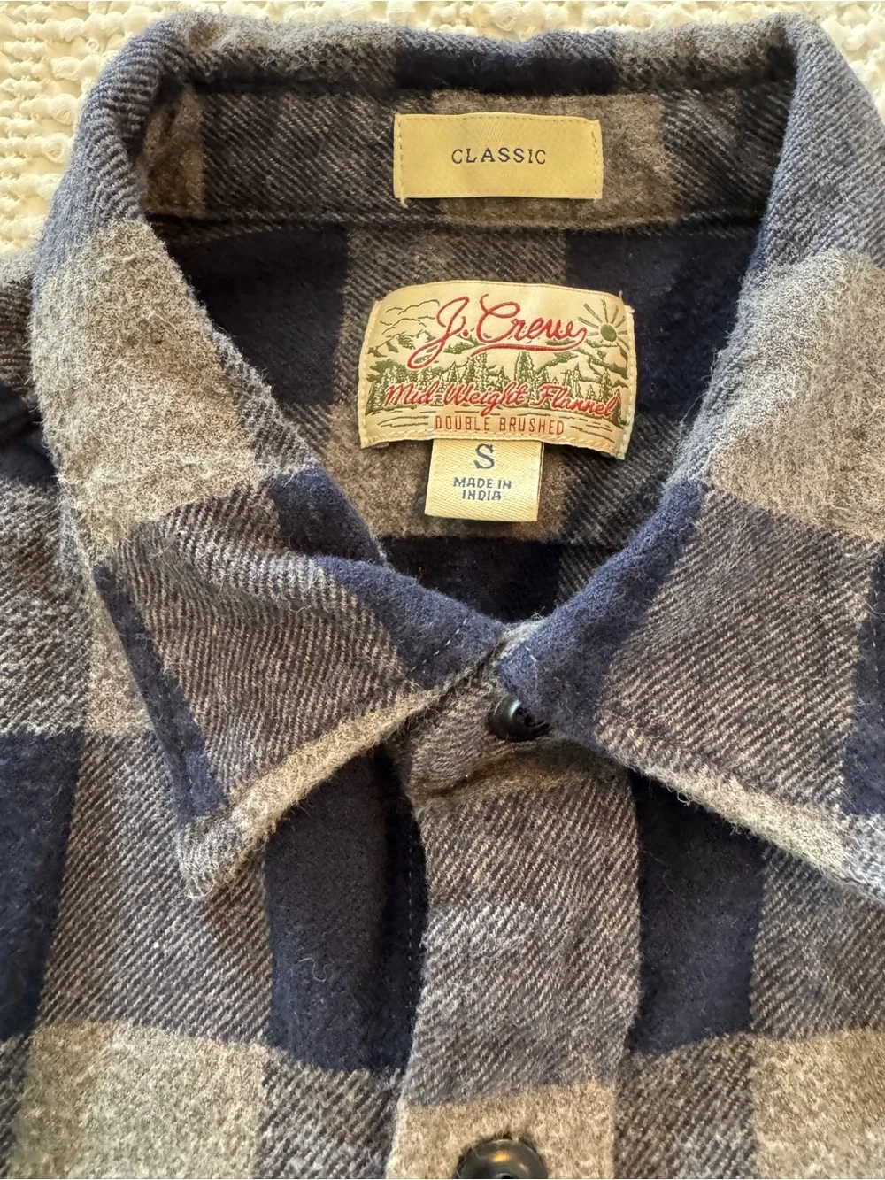 J.Crew Men’s Small Classic Double Brushed Midweight Flannel Shirt